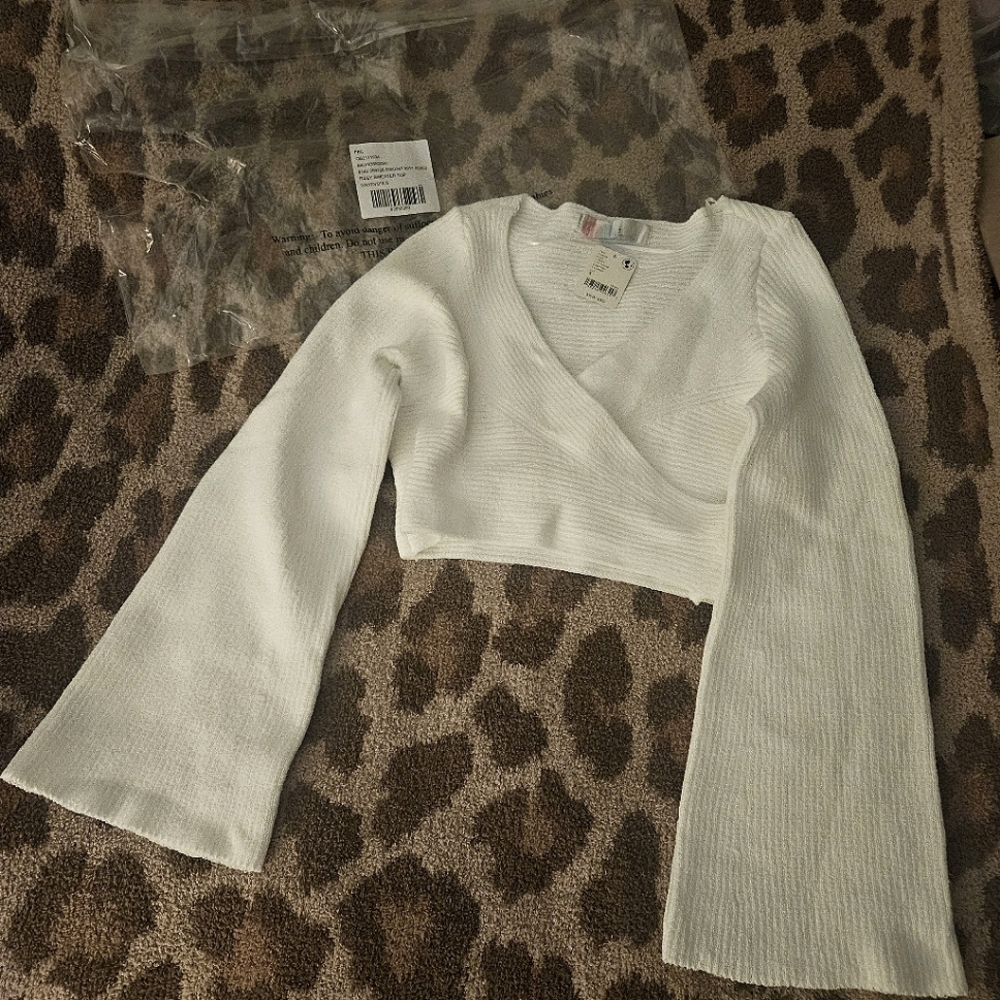 FP Beach Riley Sweater Top in Ivory NWT